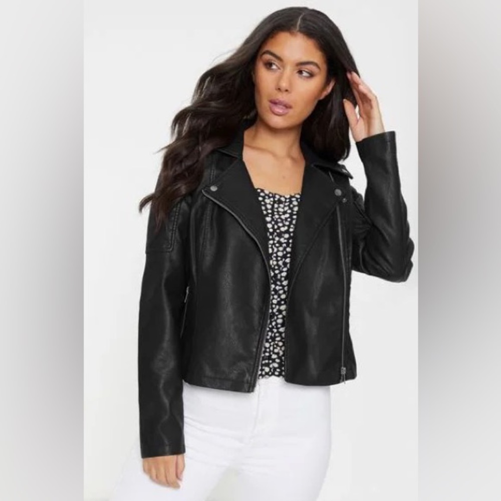 Noisy May faux leather biker jacket
